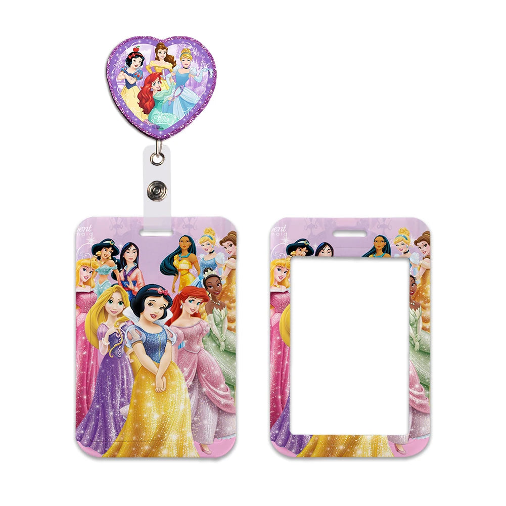 Disney Princess New Arrival Card Holder Student Keychain Girl Bus Metro Protective Case School Card Cover Kid Personalized Gifts