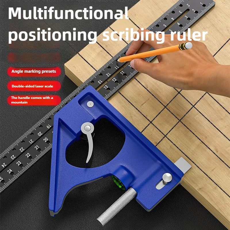 Woodworking right-angle movable corner L-shaped 90-degree high-precision long board ruler multi-functional combination ruler