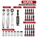 Geinxurn 1/4-inch Ratchet Wrench Set & Mini Spanner and Screwdriver Set, for Portable Plastic Box