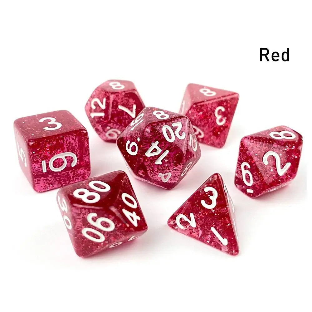7Pcs Digital Dice Set Double Colors Acrylic Table Game Opaque Polyhedral Dices for DND Dice Tabletop Role-Playing Game Dice Gift