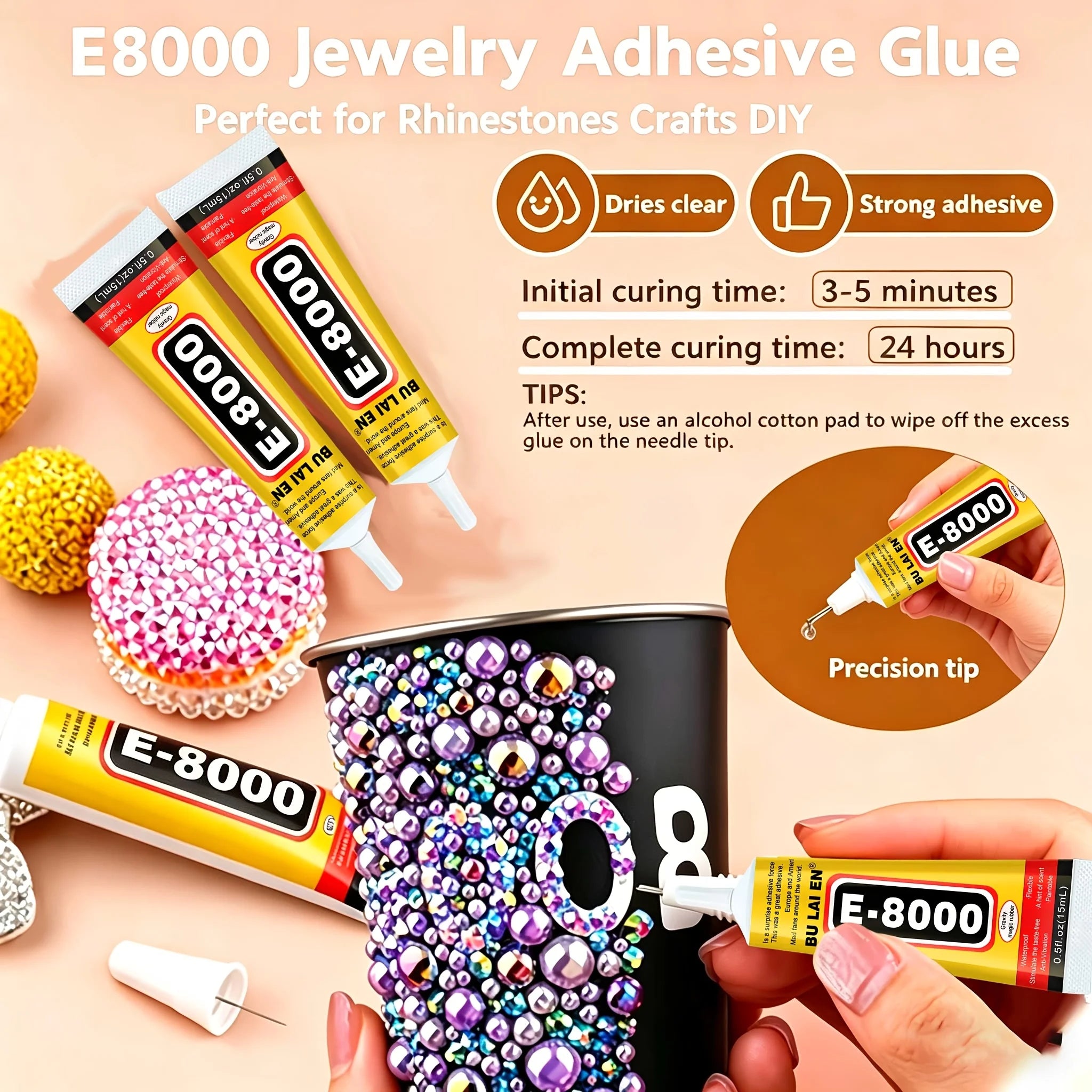 (Epoxy Resin 15g–110g) B7000 E8000 Waterproof Clear Adhesive for Jewelry and Mobile Phones