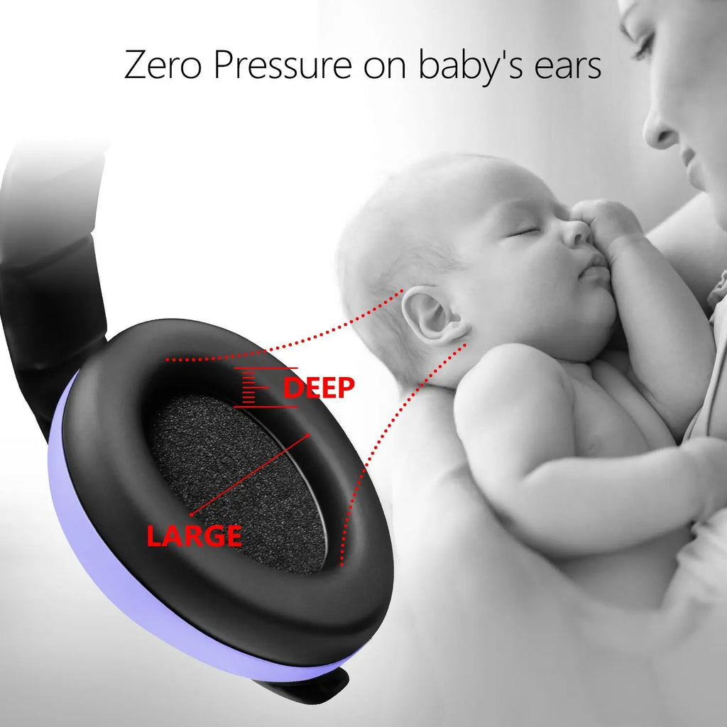Baby Ear Protection Noise Cancelling Headphones 2-in-1 Convertible Design Noise Reduction Earmuffs for Infant Improves Sleep