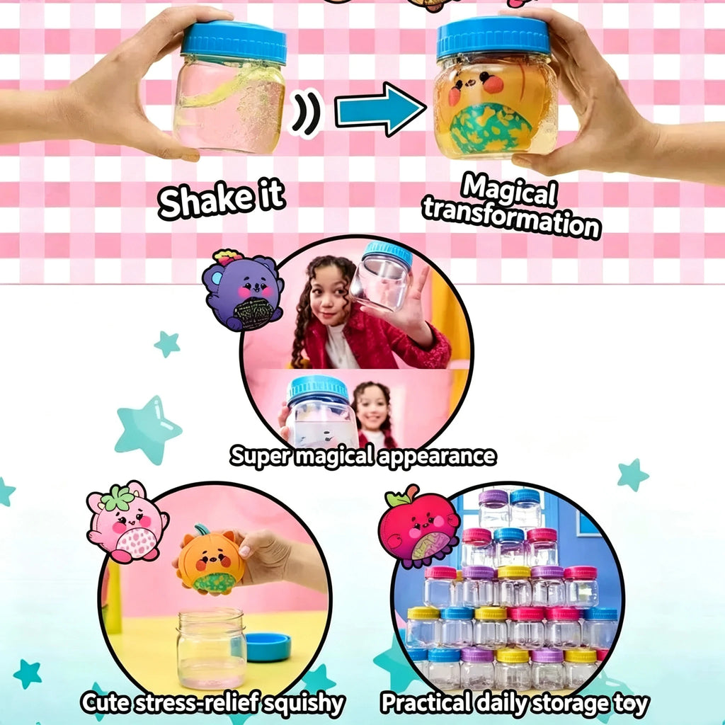 HOTMagic jellykins plush. put water in the container, shake and discover your new stuffed animal (spin master )stress relief toy