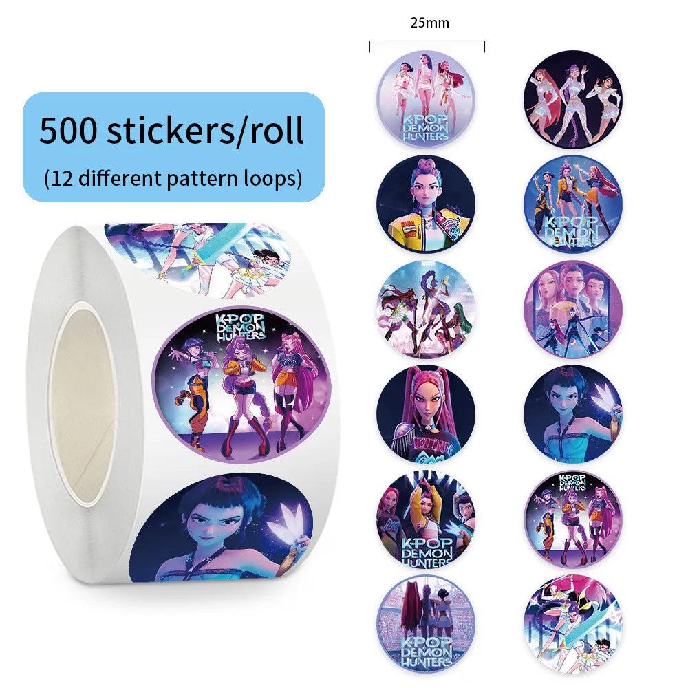 500Pcs/Roll Anime Lumi Mila Zoi Witch Hunter Stickers DIY Waterproof Decals for Scrapbook Phone Luggage Skateboard Laptop Decor