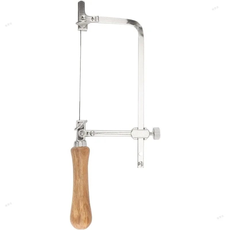 Coping Saw Steel Frame with 12Pcs Blades Jeweler's Saw Frame Kit Adjustable Wax Ring Precision Cutting Metal Saw for Jewelry
