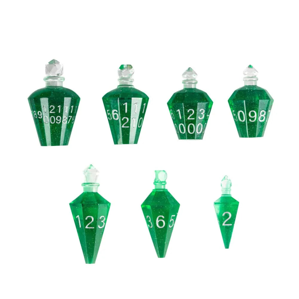 7 Potion Bottles Sharp Edges Dice DND New Style Polyhedral Dice Set Handcrafted D4-D20 for Role Playing Game Board Games TRPG