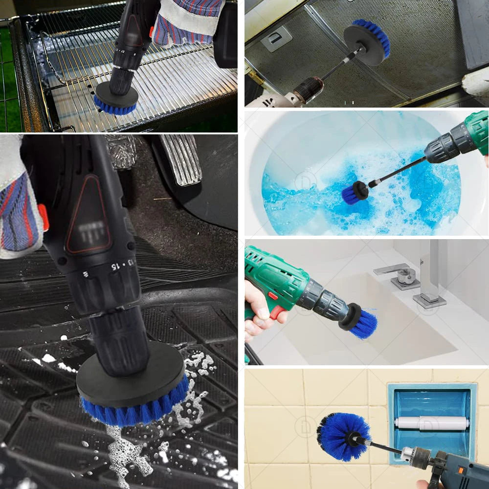 Drill Brush Attachments Set Polish Sponge Power Scrubber Brush All Purpose Clean For Grout Tiles Sinks Bathtub Bathroom Kitchen