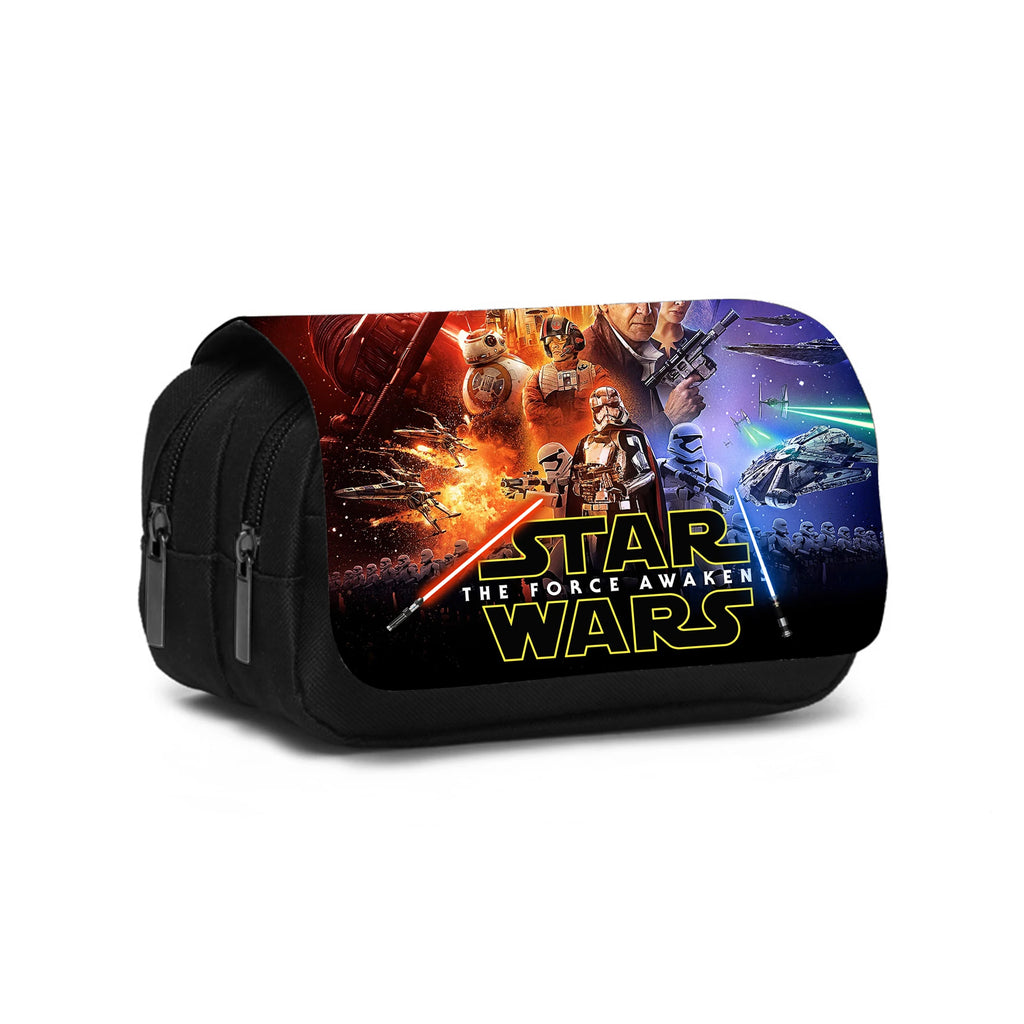 Star Wars Movie Double layered Pencil Case Large Capacity Stationery Organizer Bag for Boy Girls and Students Pen Bag
