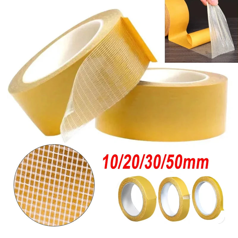 Double-sided Adhesive Strong Non-marking Adhesive Fibre Mesh Double-sided Adhesive Translucent High Viscosity Carpet Tape