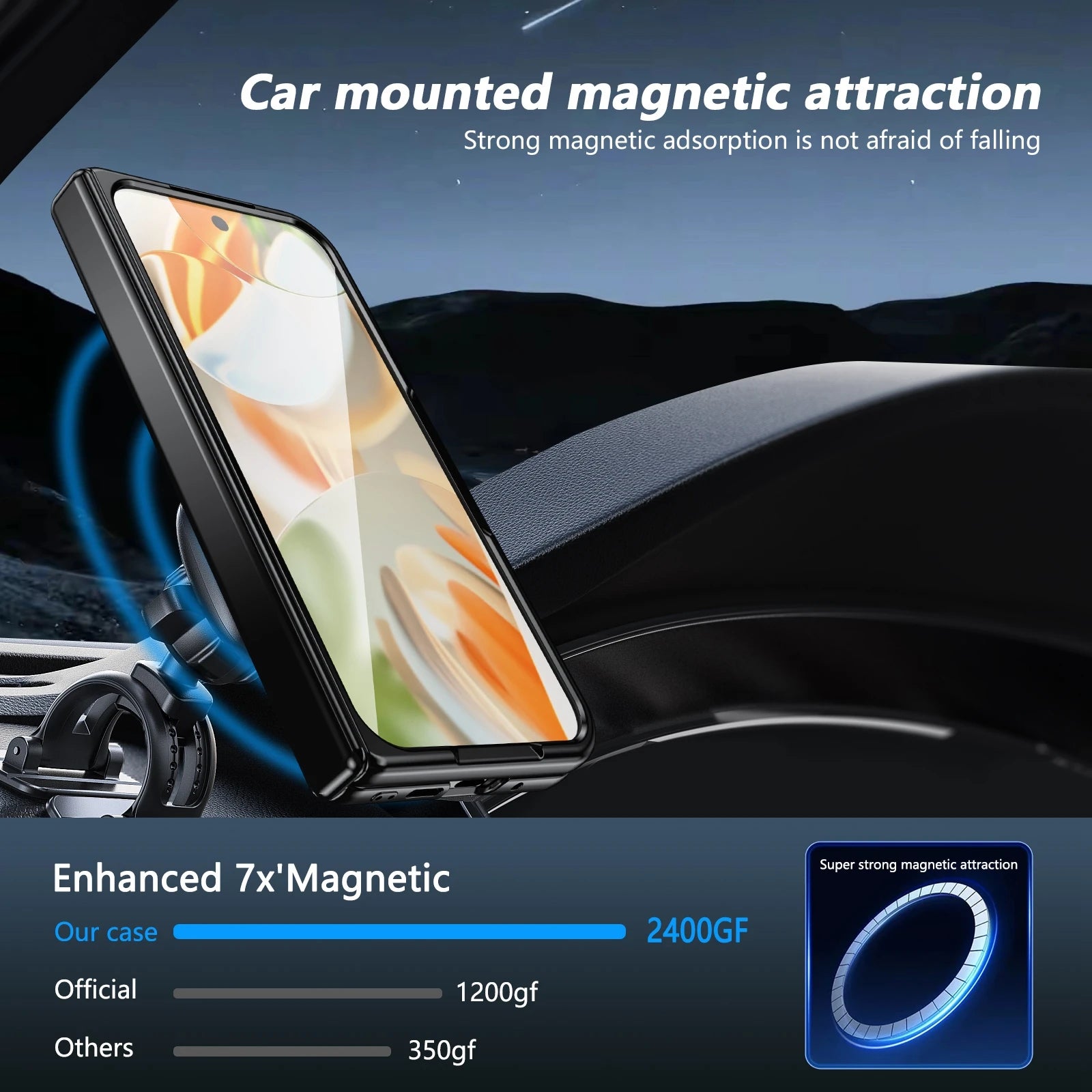 2700 Gass Strong Magnetic 360 Stand Ring Case for Google Pixel 10 Pro Fold Cover- Metal Hinge Protection with Screen Protector