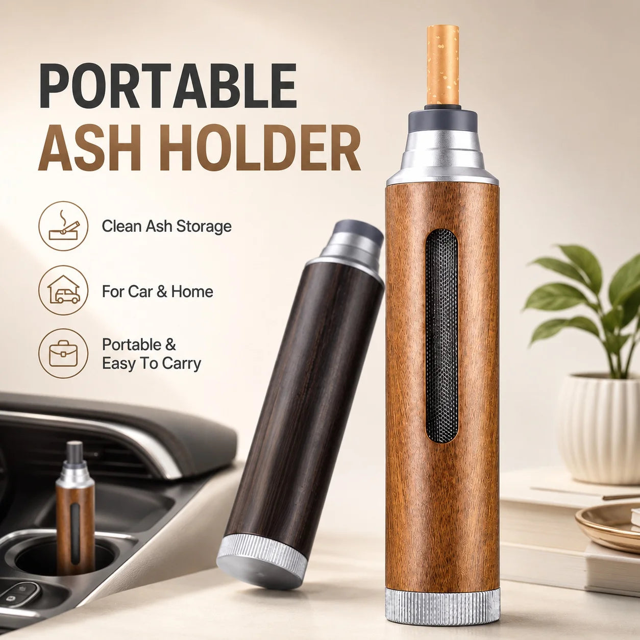 Lazy Man Portable Bulletfree Ashtray Drive Do Not Fall Ash Car Ashtray Smoking Special Cylinder Reusable Portable Ashtray