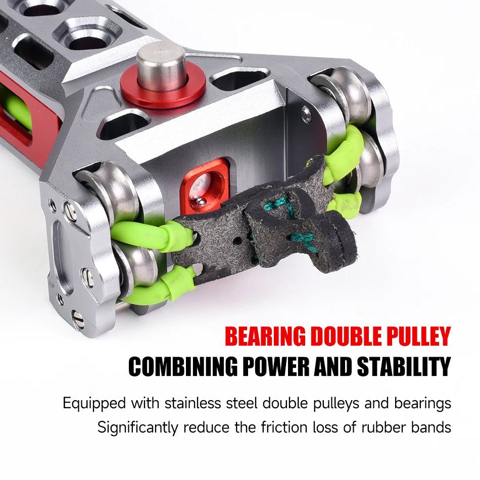 8-round Rapid Fire CNC Aluminum Slingshot with Automatic Magnetic Suction for Outdoor Hunting and Shooting Competition