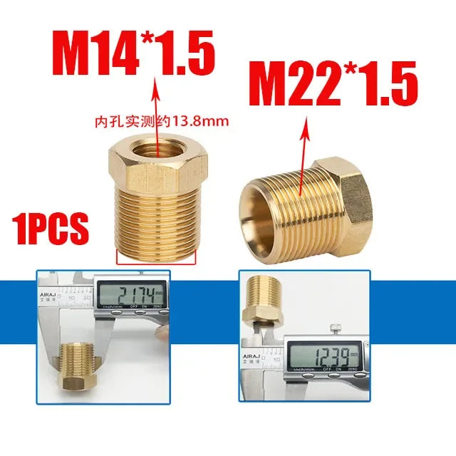 Reducing Brass Fitting 3/8" 1/2" M14 M18 M22 Thread Connector Male Female Adaptor Pressure Washer Gun Hose Connector