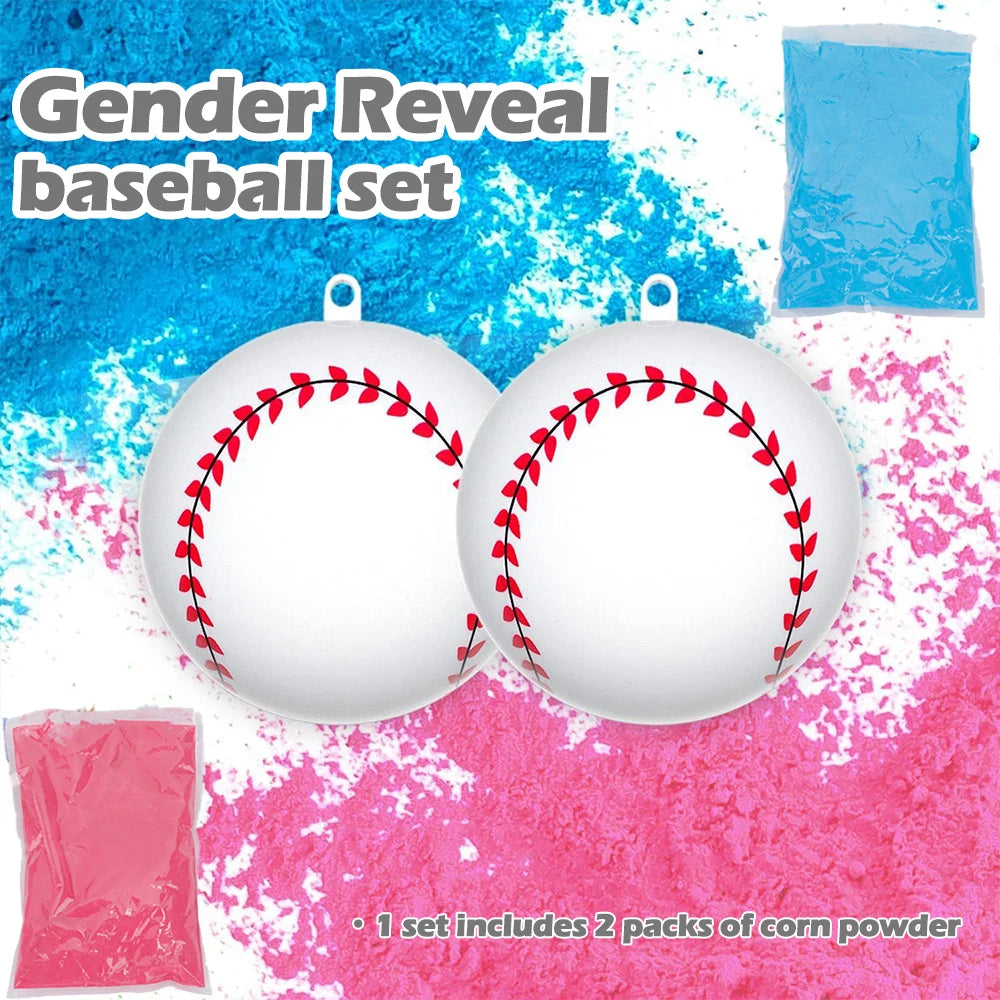1 Set Gender Reveal Party Baseball, Plastic Baseball With Pink & Blue Corn Powder, Fun Activities for Baby Showers, Gifts