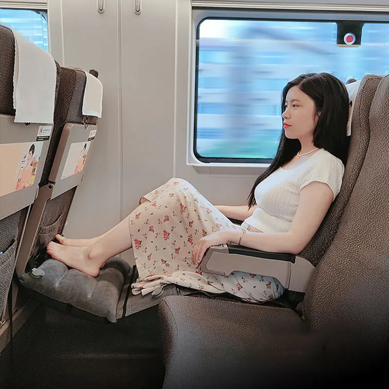 High Speed Rail Train Airplane Travel Sleeping Bed 3 Segment Zipper Structure With Free Splicing Inflatable Mat Easy Take In