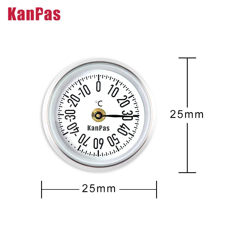 KANPAS Thermometer Hygrometer Mechanical Temperature Humidity Gauge Premium Metal Case No Battery for Car RV Home Outdoor Guitar