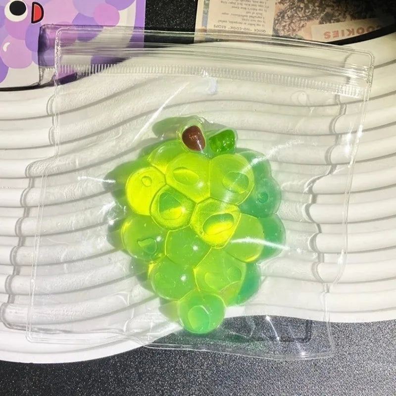 Taba Squishy Handmade Grape Squeeze Toy Sticky Fruit Stress Relief Slow Rebound Sensory Fidget Toy for Anxiety and Focus Gift