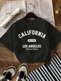 Summer Women California T-Shirt American Vintage O-Neck Tops Tees Fashion Los Angeles Clothing Female Casual Streetwear Top
