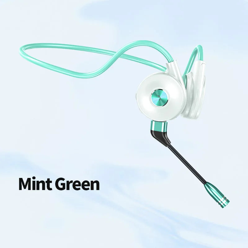 M1 Bone Conduction Bluetooth Earphones with True Stereo Earband Microphone for Running Sports Business Noice Cancelling Mic