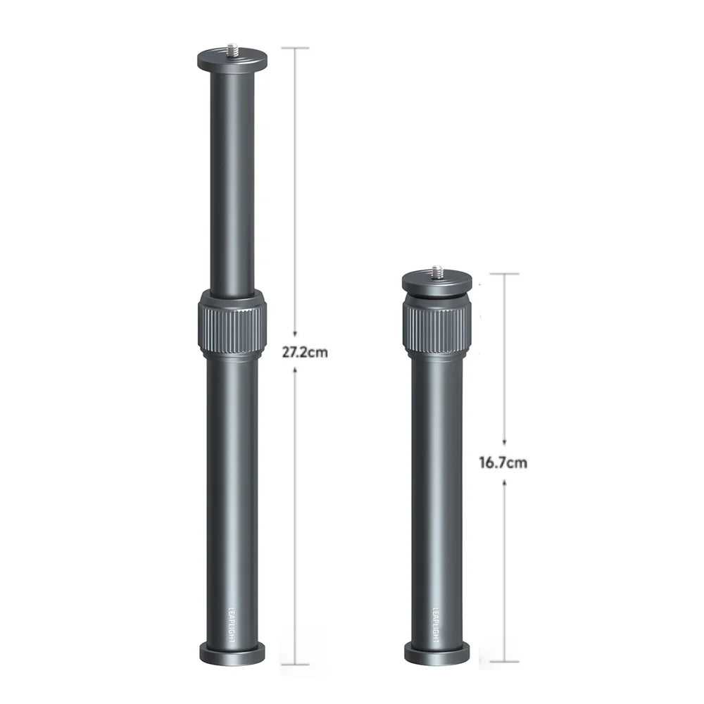 Leaplight All Metal Aluminum Alloy Tripod Stand, Central Axis Extension Rod Stretchable Desktop Selfie Stick