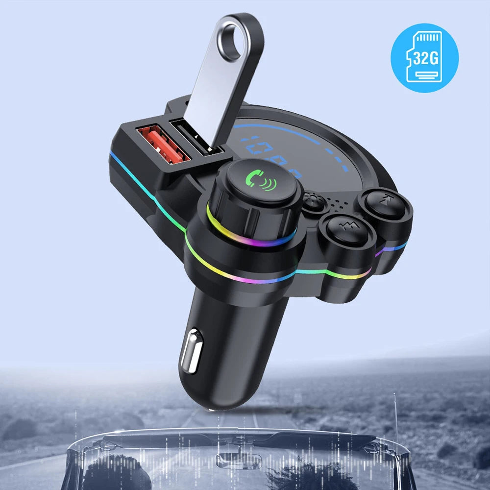 Car USB Chargers Car Bluetooth MP3 Music Hands-free Call P22 V5.3 FM Transmitter QC3.0 + PD20W Dual Fast Charging Interior Parts