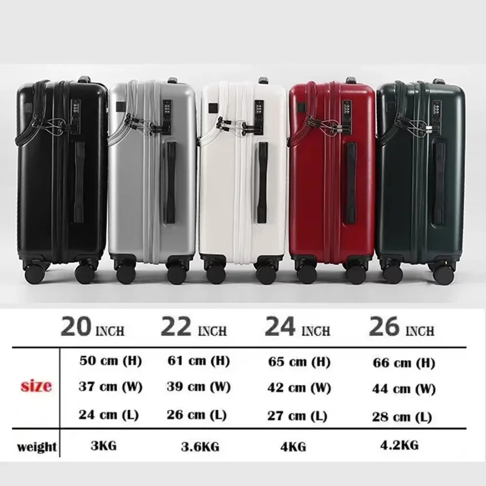 Bunnyfly Stylish Business Suitcase Luggage 20-inch Compact Lightweight Carry-on with Cup Holder for Travel