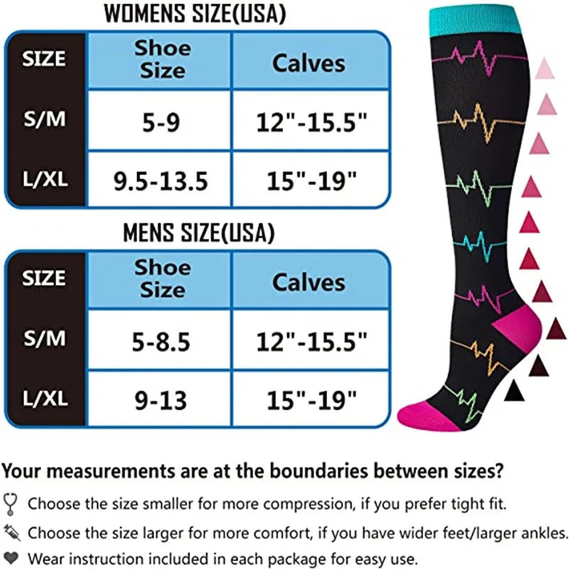 58 Styles Compression Socks Fit For Men Women Nurse Medical Edema Diabetes Varicose Veins Running Hiking Breathable Sports Socks