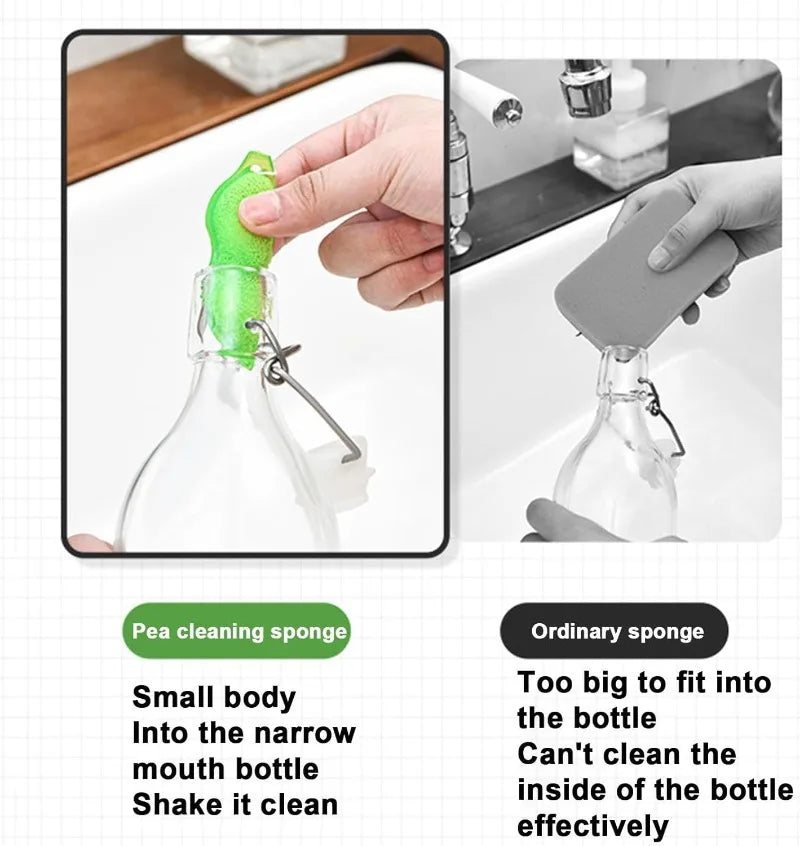 Magic Pea Cleaning Sponge Kitchen Cup Bottle Clean Brush Reuseable Coffee Tea Wine Drink Glass Bottles Cleaner Brushes Scrubber