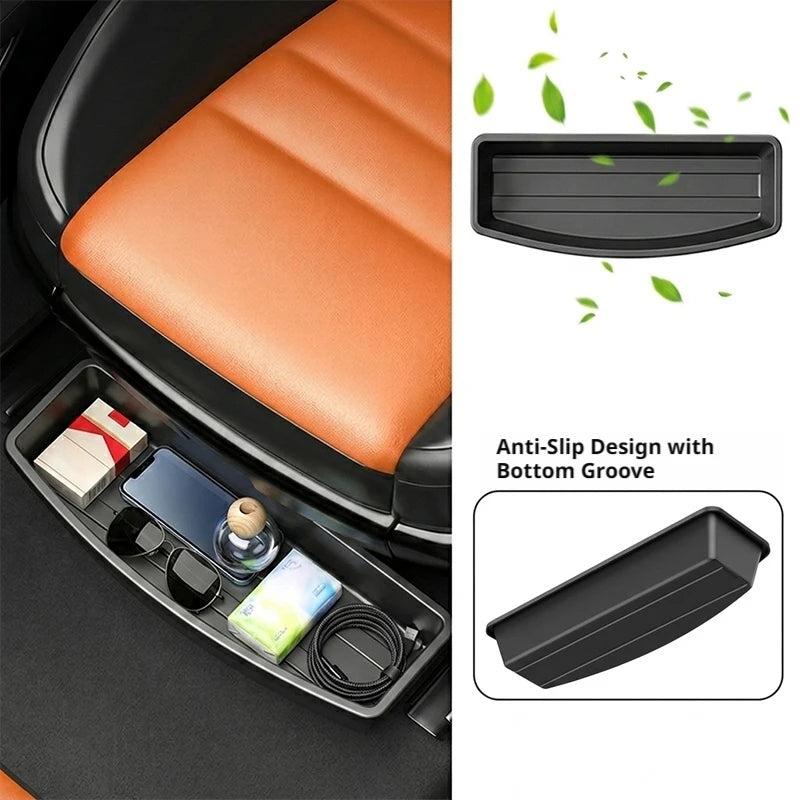 Under Seat Storage Box Universal Car Seat Bottom Organizer Box Removable Storage Box Gadget Case Universal Accessories