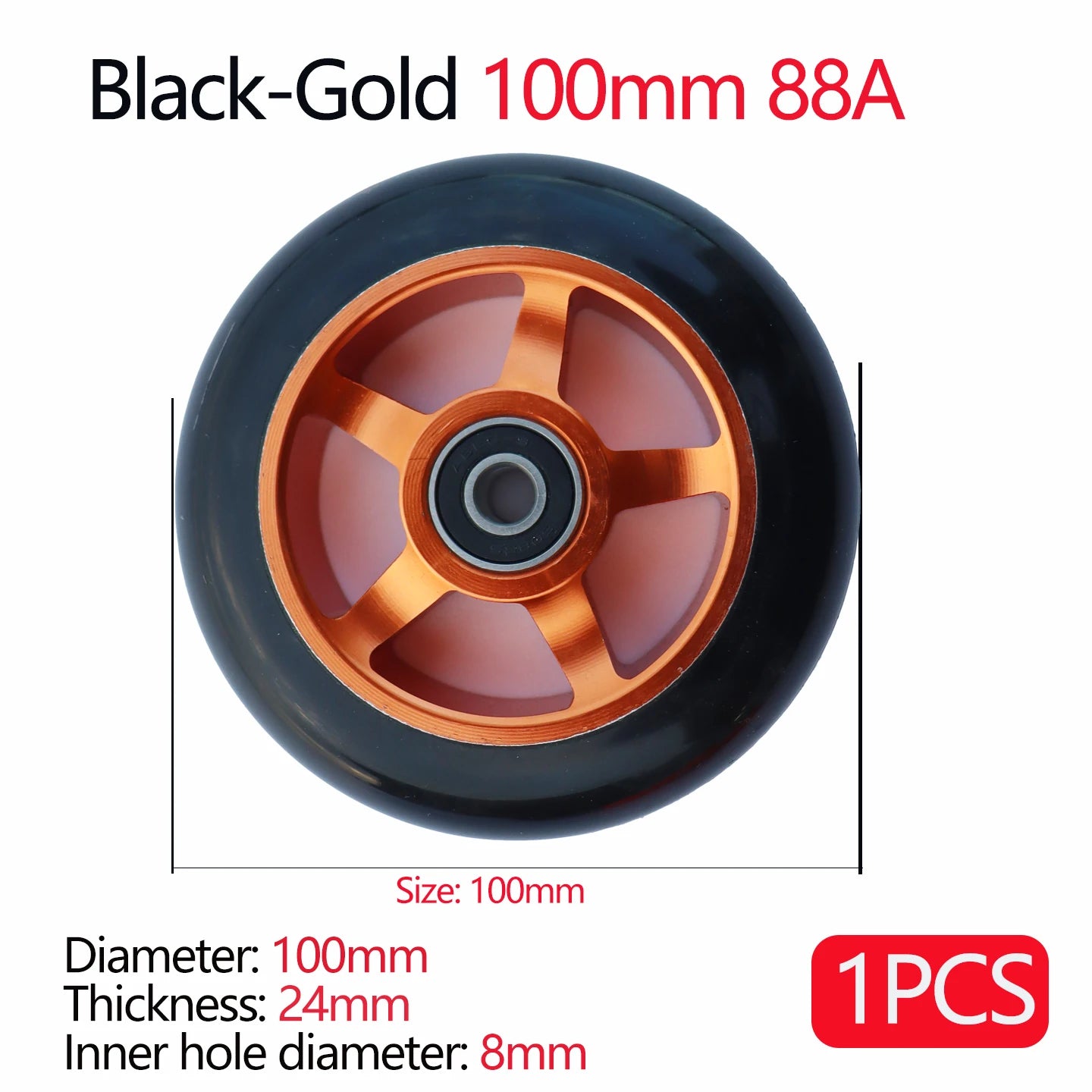 100/110/120mm Extreme Scooter Wheel, Aluminum Alloy Hub Impact Wear Resistant, Freestyle Racing Replacement Accessory