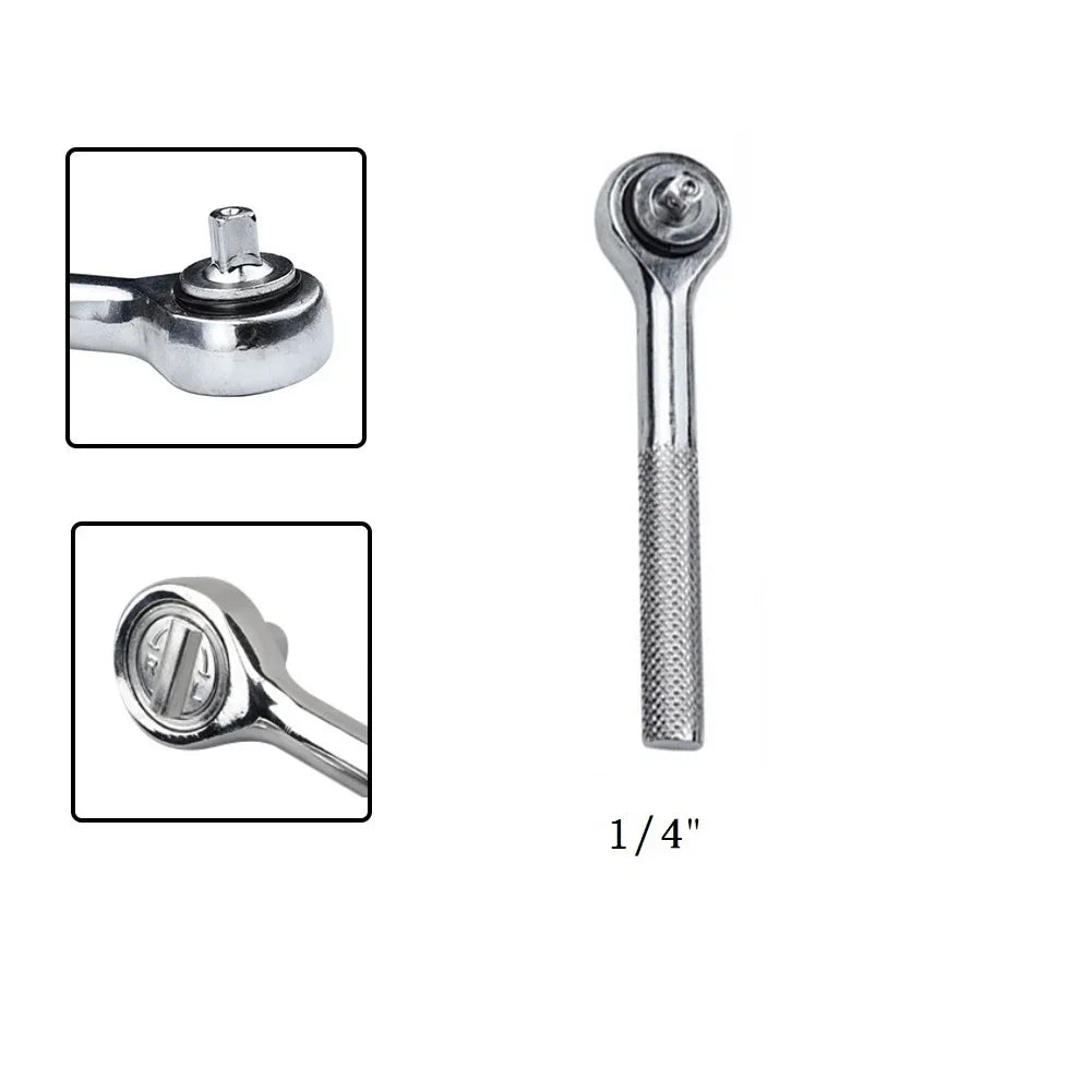 1/4 3/8 1/2 High Torque Ratchet Wrench Socket Quick Release Square Heads Spanner For Cars Boats Trucks Maintenance Tools -Parts