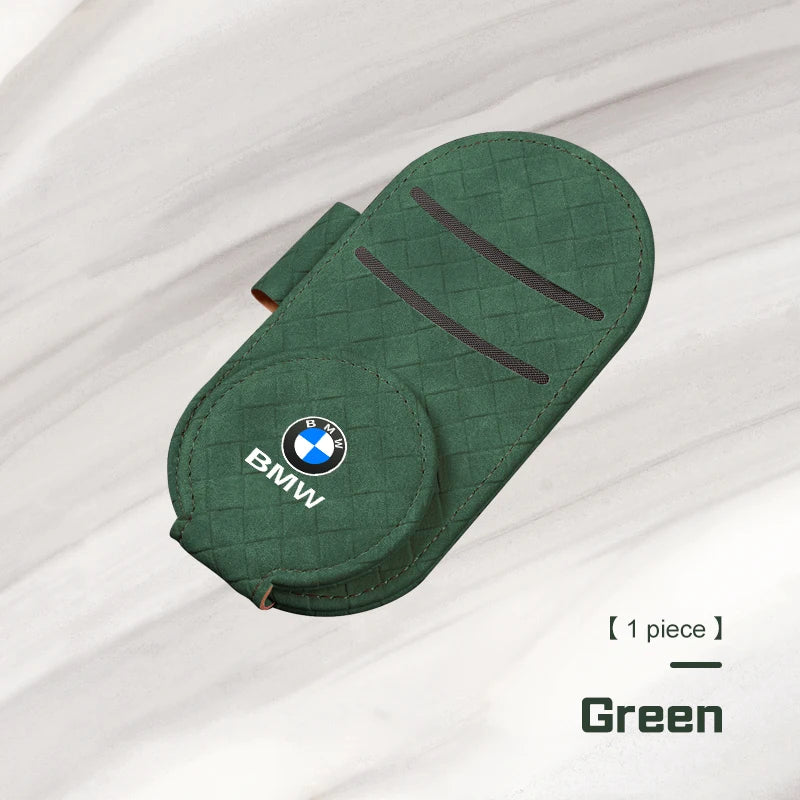 Magnetic Leather Car Glasses Clip for BMW E28 E39 E46 E53 E60 E92 F10 F20 F48 G60 G70 X1X5X6 X7 Sun Visor Sunglasses Holder Clip