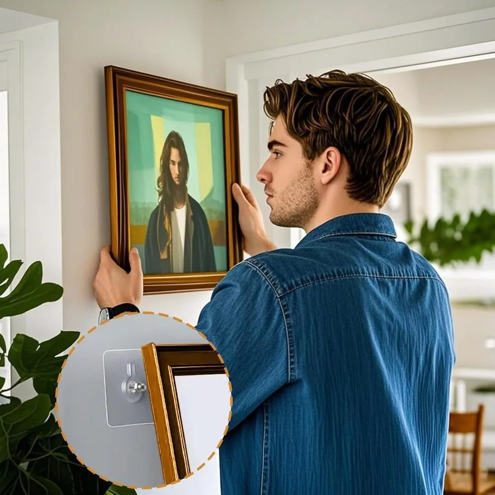 No Need to Punch Holes No-Drill Screw Stickers Transparent Wall Mounted Nail Free Stickers Acrylic No-trace Adhesive