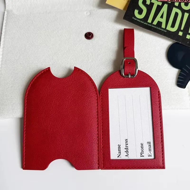 Personalize Initials Luggage Tag Custom LOGO Letter Men Women Suitcase Name Baggage Tag PU Airplane Labels Travel Accessories