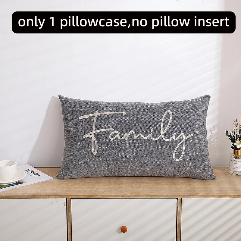 1 Pillow Set/Only 1 Pillowcase-Home Decor Embroidered 35x60cm Pillowcase Pillow Cover With Hidden Zipper