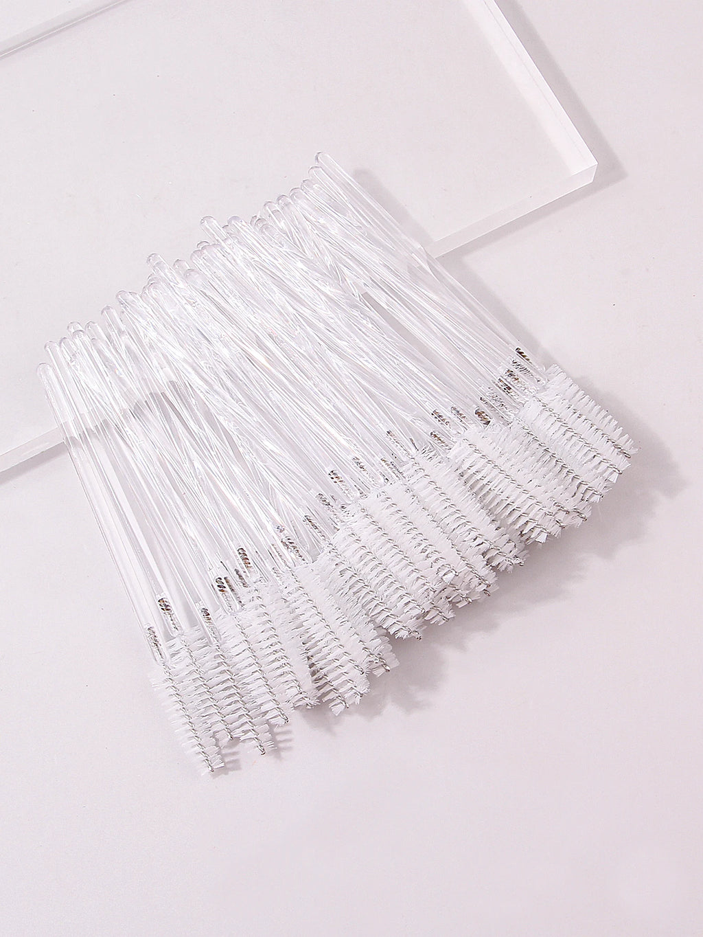 50pcs Reusable Crystal Rod Eyelash Brush Eyelash Comb Eyebrow Comb Eyelash Curl Spiral Multi Purpose Portable Makeup Brush