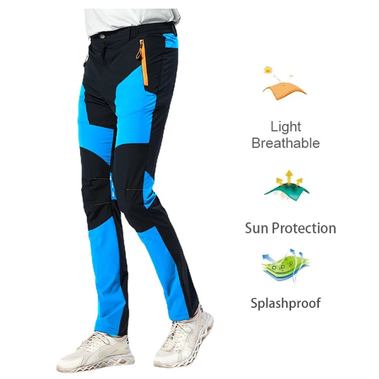 Men's Hiking Pants Summer ultra-thin, Breathable and cool Quick Dry Lightweight Cargo Work Golf Travel Pants with Zipper Pocket