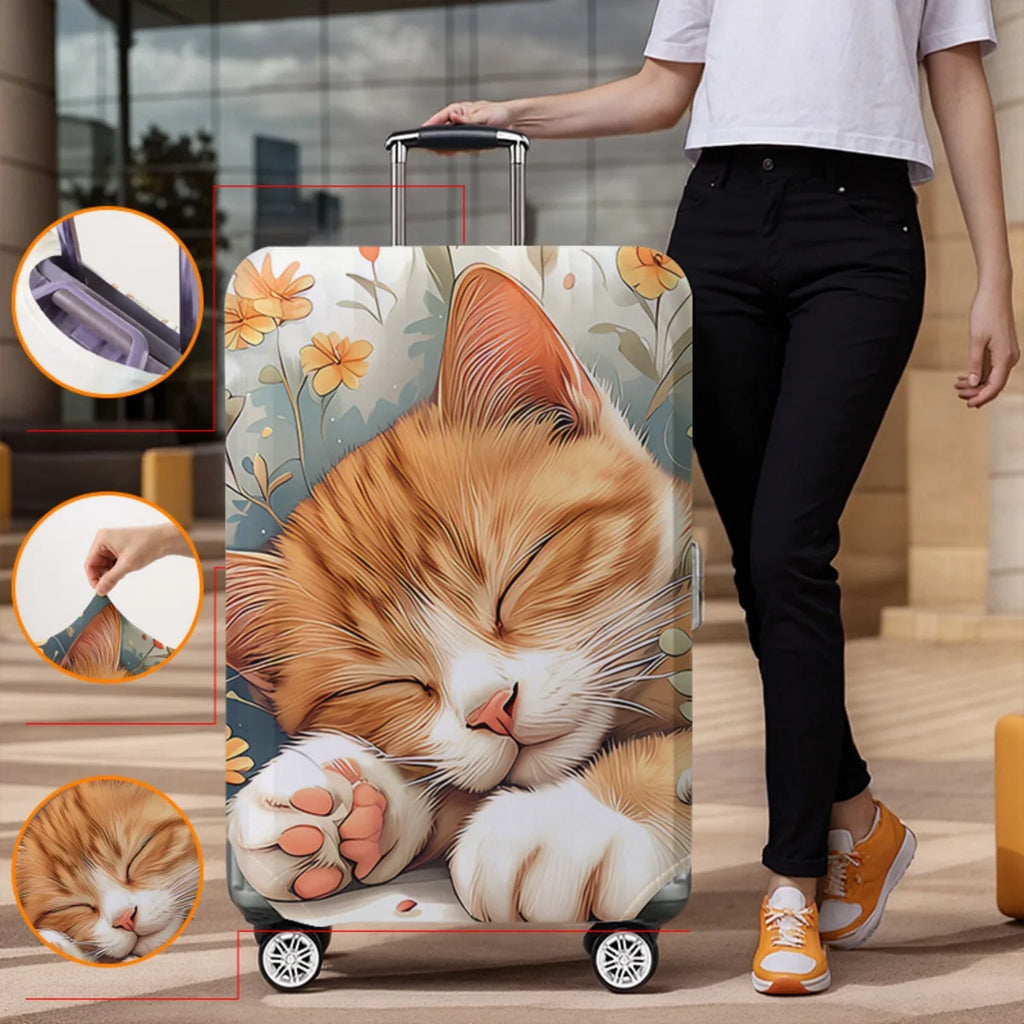 Luggage Protective Cover With Cartoon Print