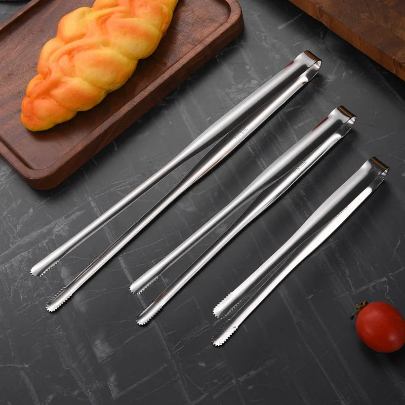 BBQ Tongs Stainless Steel Food Tongs Metal Kitchen Tweezers Cooking Utensils for Salad Fish Steak Barbecue Buffet