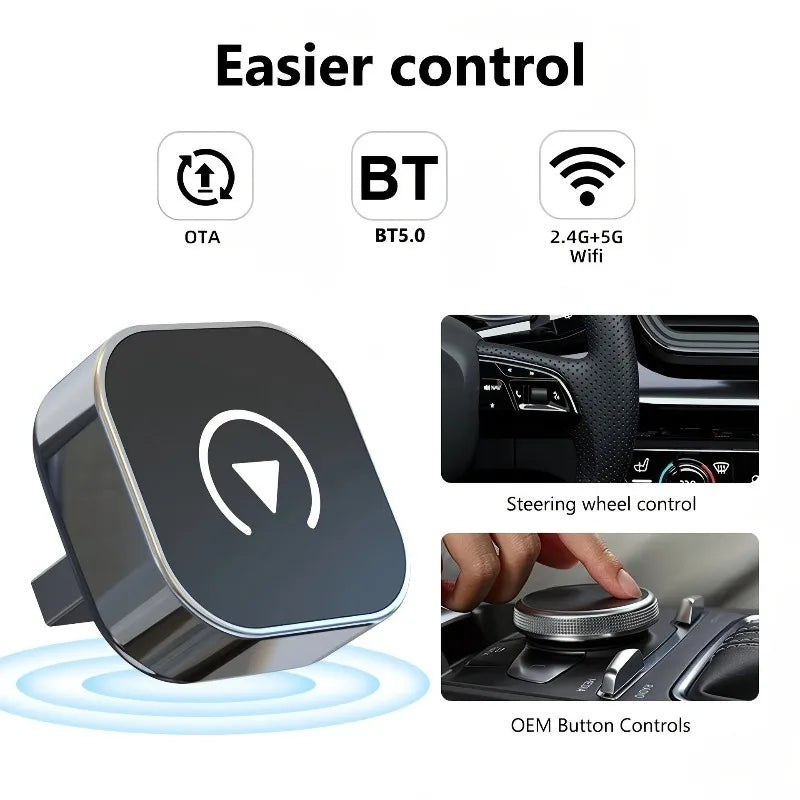 2 In 1 Wireless CarPlay Adapter Fast Auto-Connect USB Dongle For iPhone Android