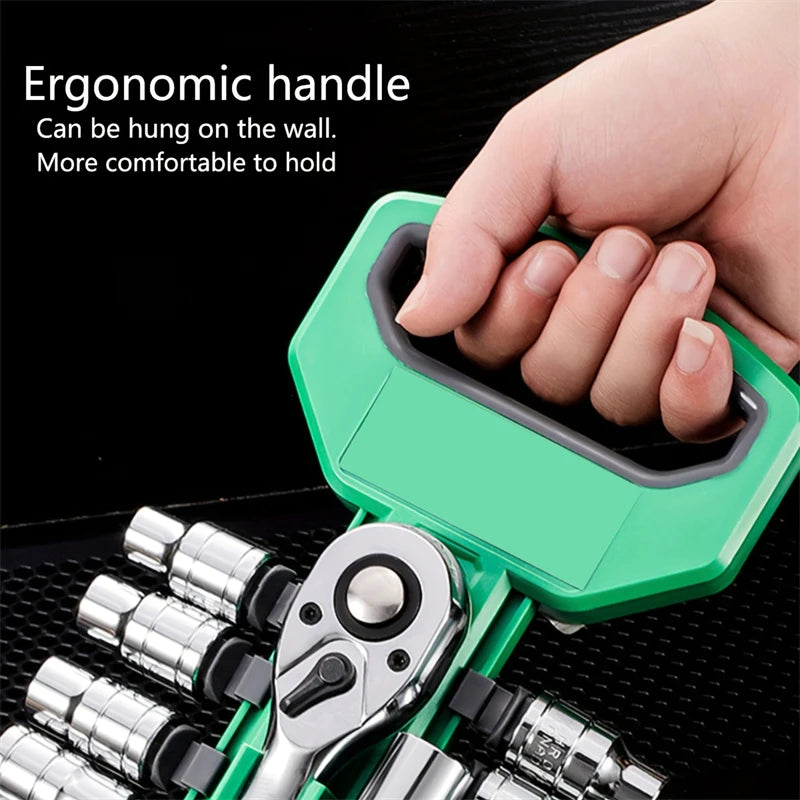 Galacok CRV Ratchet Spanner 3/8 Automotive Mechanic Tool Box Set Garage Car Repair Socket Wrench Set DIY Workshop Hand Tools