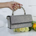 High-end fashion diamond-encrusted shiny women's dinner bag exquisite versatile dress bag temperament chain square bag