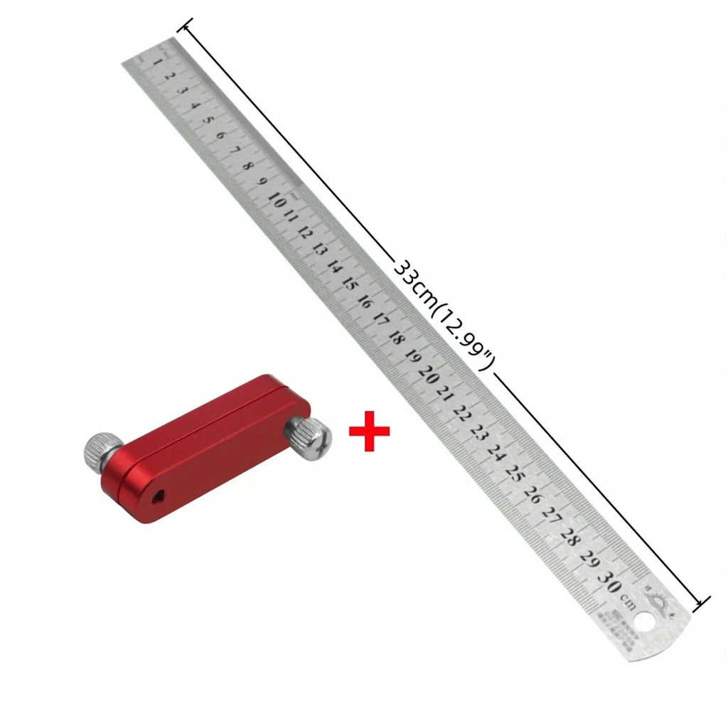 Carpenter Square, Combination Right Angle Ruler, Ruler Positioning Block Adjustment Positioning Limit Scriber Line Marking Gauge