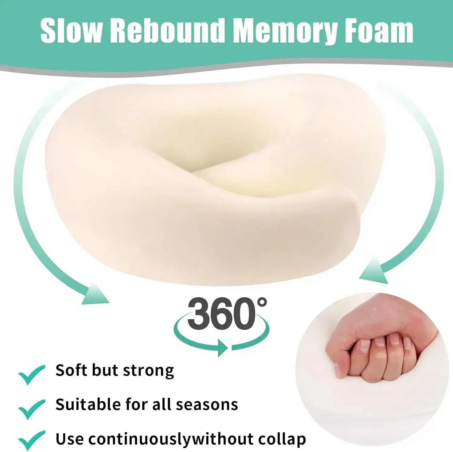 1PC Travel Neck Support Portable Adjustable Soft Noon Break Sleep Pillows Memory Foam U-shaped Pillow Snail Style