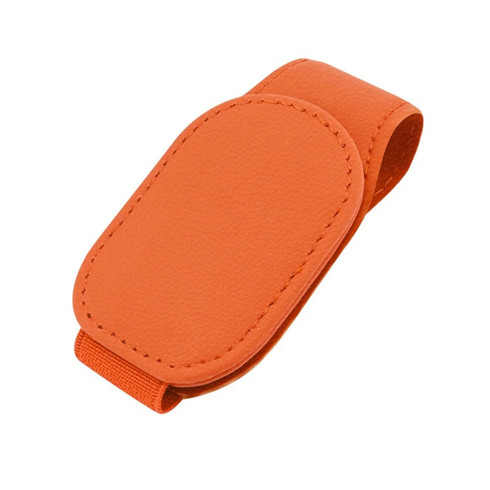 Magnetic Leather Eyeglass Hanger Clip Universal Car Sunglasses Holder Visor Organizer for Men Women Ticket Card Clip