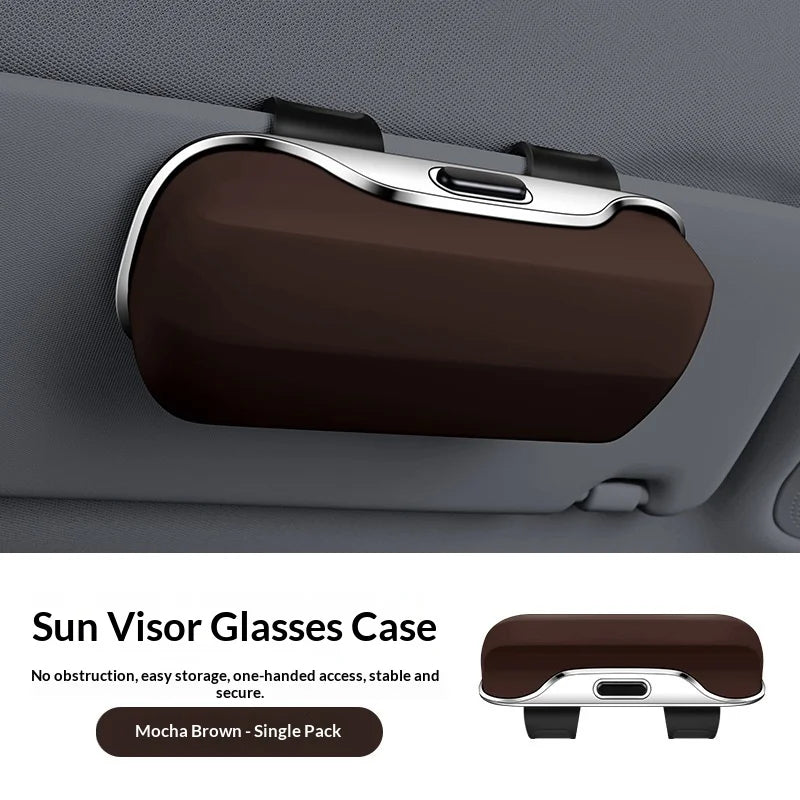 Car Glasses Storage Box Sun Visor Car Storage Portable Sunglasses Glasses Case Universal Glasses Clip