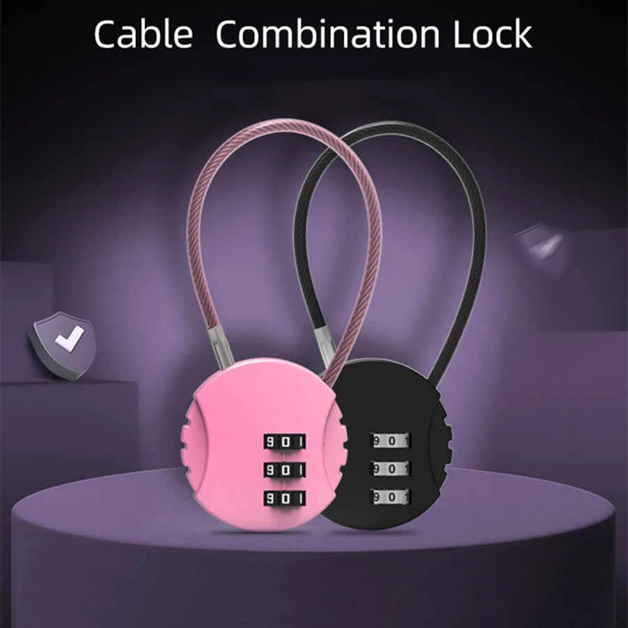 3 Digits Lock Multifunctional Smart Airplane Lock Zinc Alloy Suitcase Luggage Bag Password Key Anti-theft Lock with Long Chains