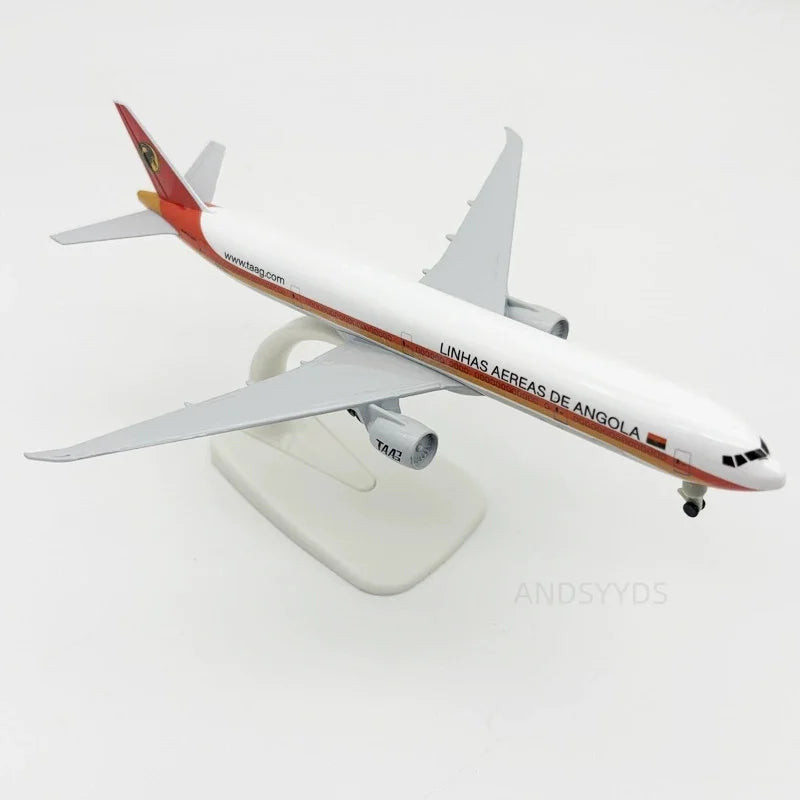20cm Aircraft Models B777 Angola Airways Metal Diecast Airplane For Children Avaition Miniature Souvenir Toy Planes With Base