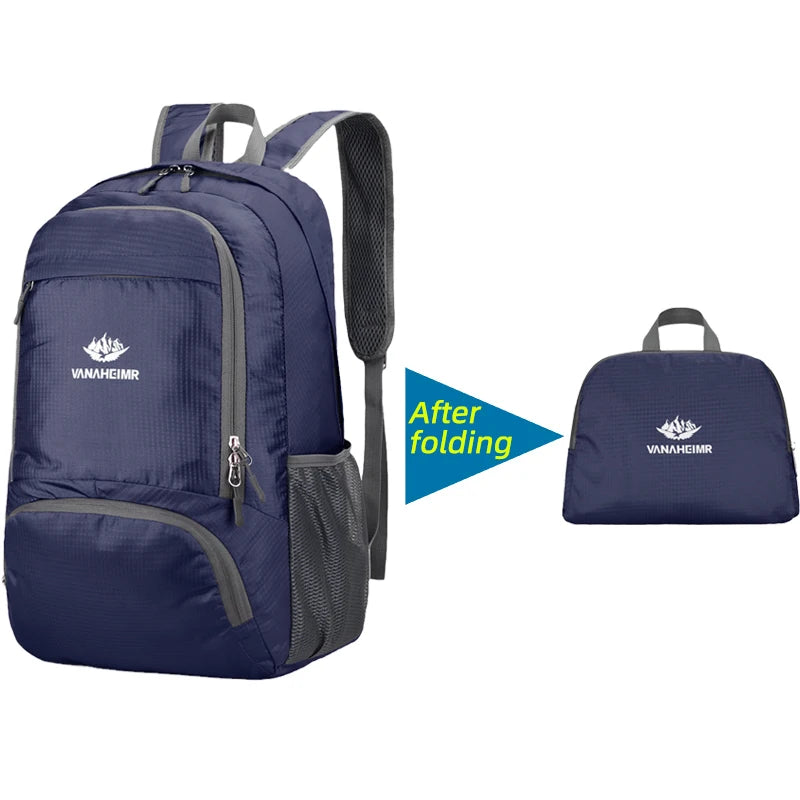 23L Packable Backpack Foldable Ultra Light Outdoor Duffle Bag Big Folding Knapsack Hiking Travel Rucksack Mountaineering Daypack