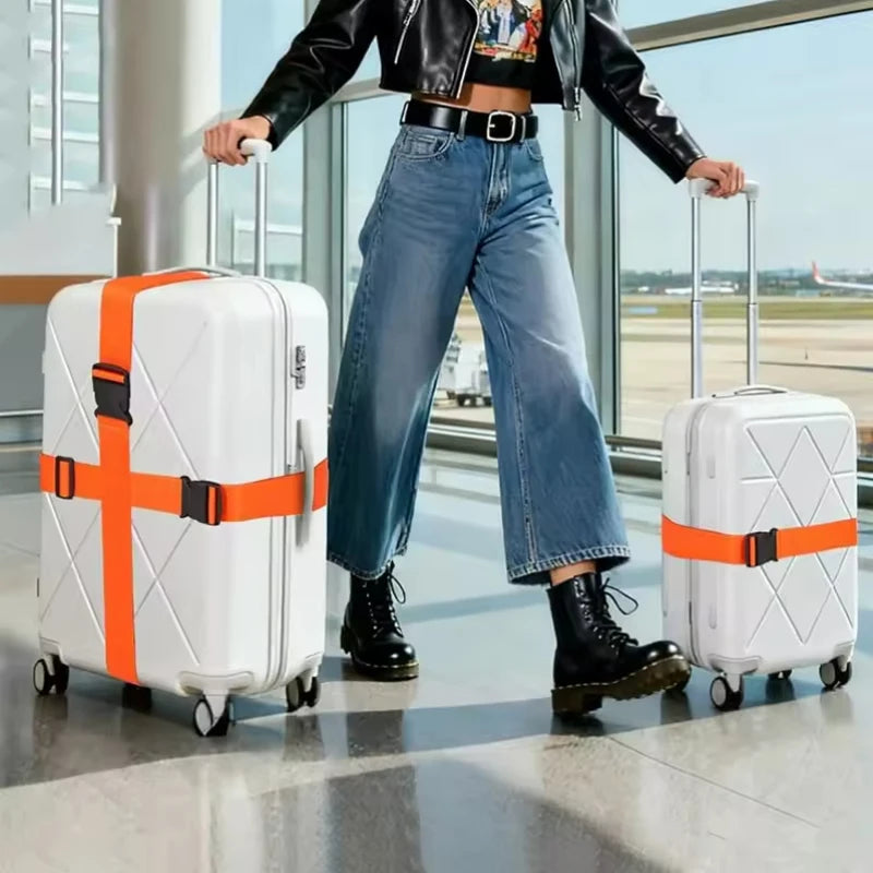 4Luggage Strap Set，Luggage Securing Strap，Luggage Strap，Used for Sealing and Convenient Identification of Travel Bags，Travel Acc